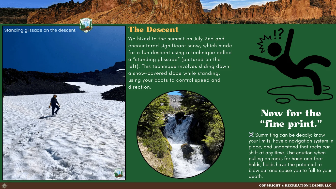 Published photograph from How to Summit Broken Top Volcano, Three Sisters Wilderness.