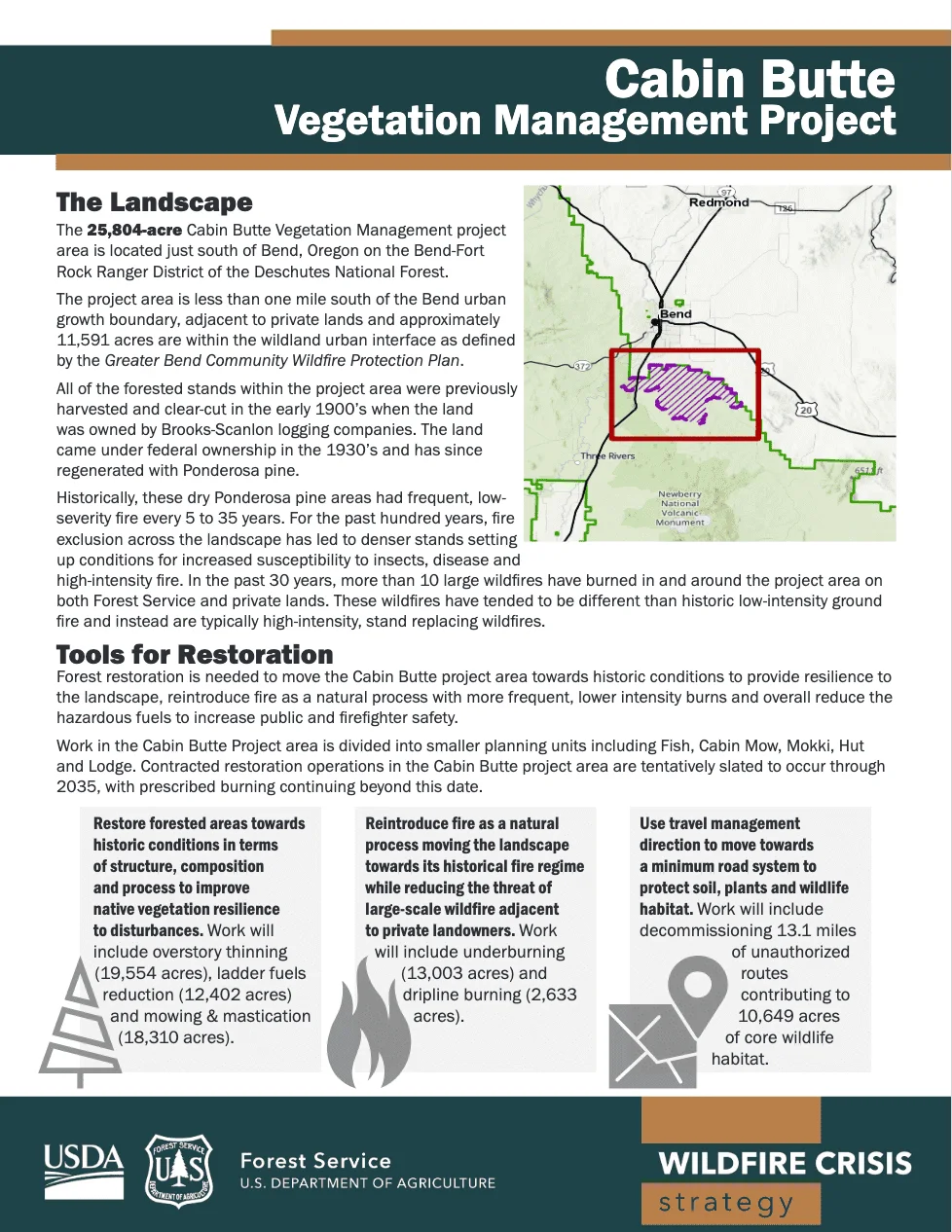 Published photograph from Restoring the Forest: The Cabin Butte Vegetation Management Project.