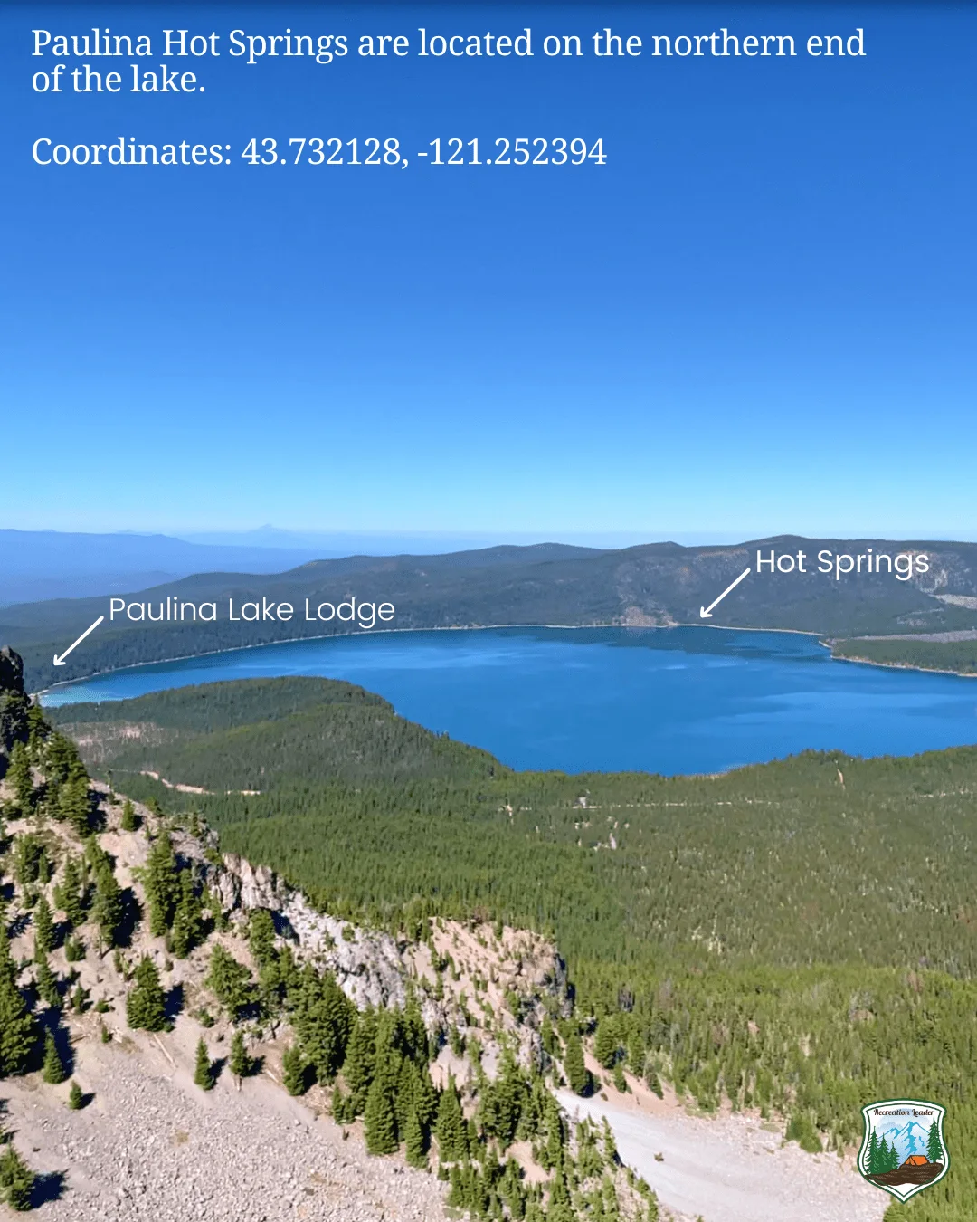 Published photograph from How to Access Paulina Lake Hot Springs in the Winter, Newberry National Volcanic Monument.