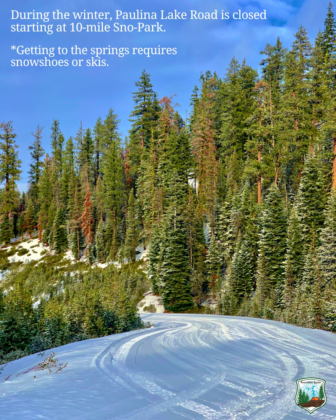 Published photograph from How to Access Paulina Lake Hot Springs in the Winter, Newberry National Volcanic Monument.